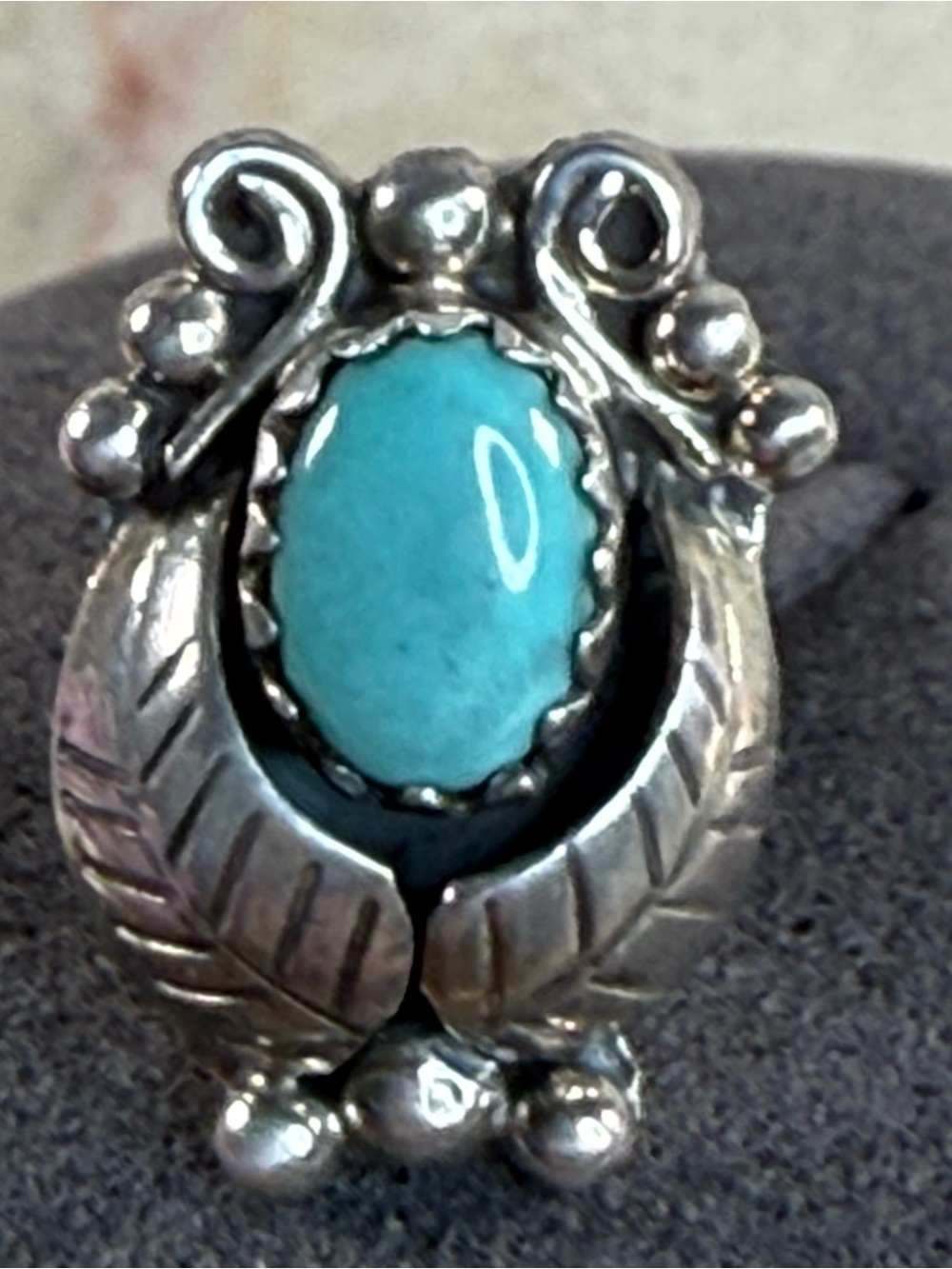 Navajo Indian Sterling Silver Turquoise Statement Single Earring